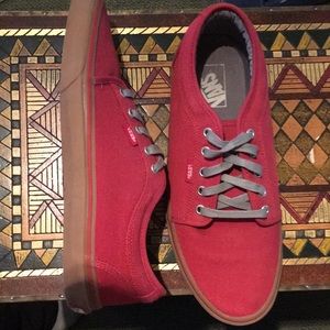 EUC Red canvas Vans